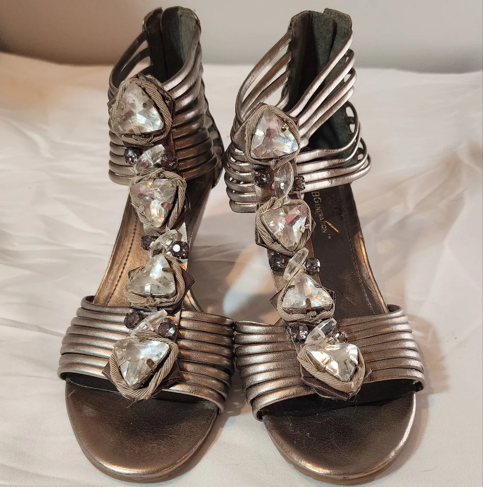 BCBGeneration silver wedge